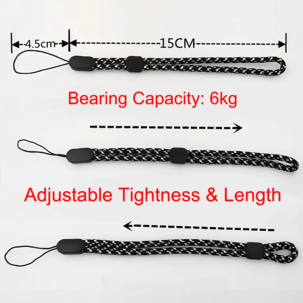 5 Stück 12-45cm Handyhüllenband USB-Schlüsselband Kurzes Lanyard Verstellbare Handschlaufen Anti-Verlust-Handgelenksband für Schlüsselanhänger, Handy, Kamera – Detail 2