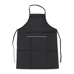 Waterproof Kitchen Apron For Women/Men With Pockets Work Mandil Cleaning Pinafore Restaurant Shop Waiter Work Uniform