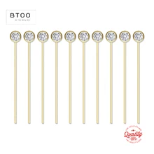 14K Gold Filled Zircon Head Pins Needles for DIY Earring Pendant Making Jewelry Findings Tarnish Resistant Jewelry Findings