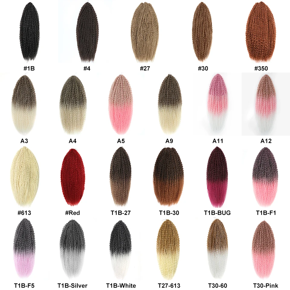 الضفائر البرازيلية غريب مجعد تجديل وصلات شعر أسود الاصطناعية تجعيد الشعر الأفريقي للنساء 20 28 بوصة أومبير براون محبوك الشعر