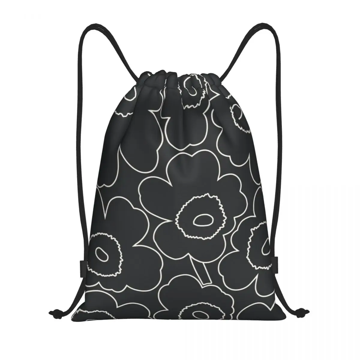 Custom Little Poppy Print Drawstring Bag Women Men Portable Sports Gym Sackpack Fashion Modern Style Shopping Backpacks