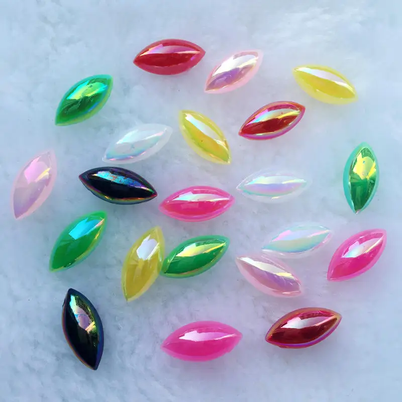 

7*15mm Horse eye Shape Acrylic Rhinestones 40Pcs Flatback Stones Strass For DIY Crafts Jewelry Making -A78