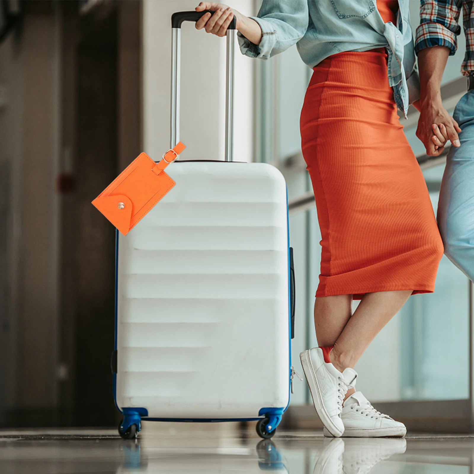 

2 Pcs Luggage Tag Suitcase Labels Bright Color Design Adjustable Length ID Tags Baggage Accessories Travel Use
