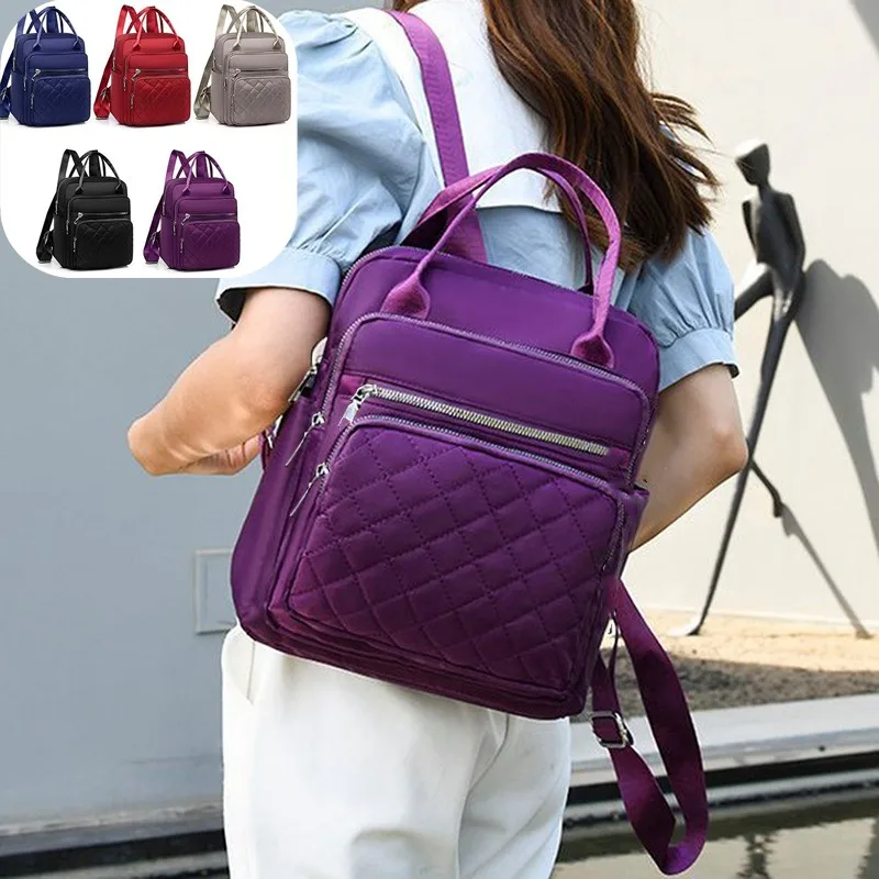 Women Backpack 2024 Travel Casual Waterproof Women\'s Shoulder Bags Female Large Capacity Oxford Rucksack Black Purse Ruck