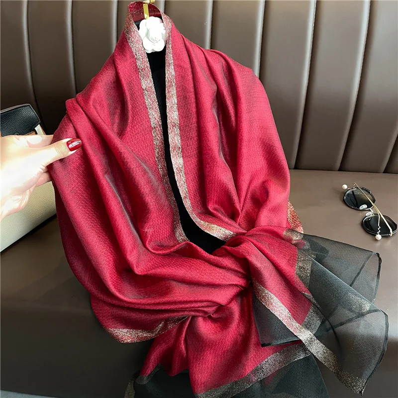 韓国スタイルの女性用ロングシルクスカーフオールマッチファッションアクセサリー日焼け止めネックカバーエレガントで上品なトレンディ