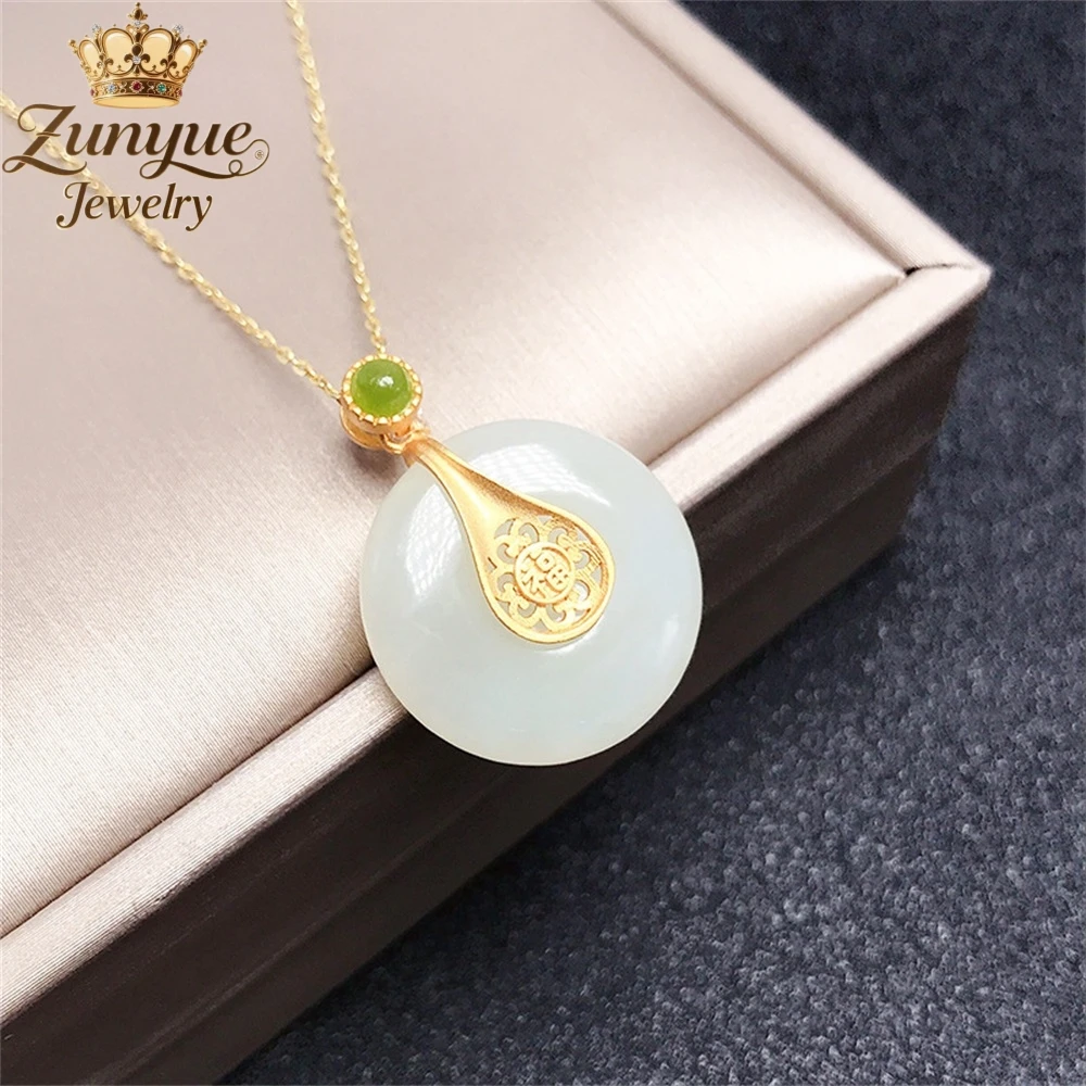 

High-End Natural Hetian Jade Peace Pendant Luxury Quality Jewelry Fashion Jewelry Best Selling Exquisite Charms Elegant Popular
