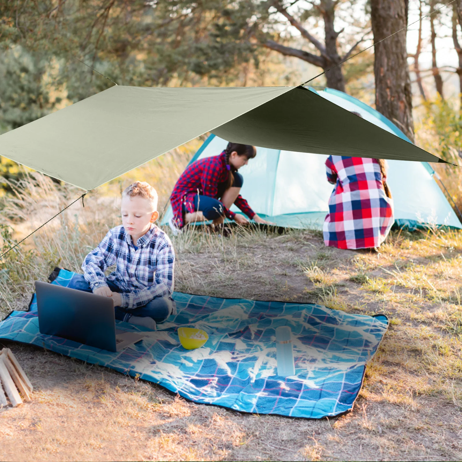 

1 set Waterproof Shade Tarp Camping Tent Outdoor Uv Protection Canopy Lightweight Triangle Shelter For Beach Picnic Hiking