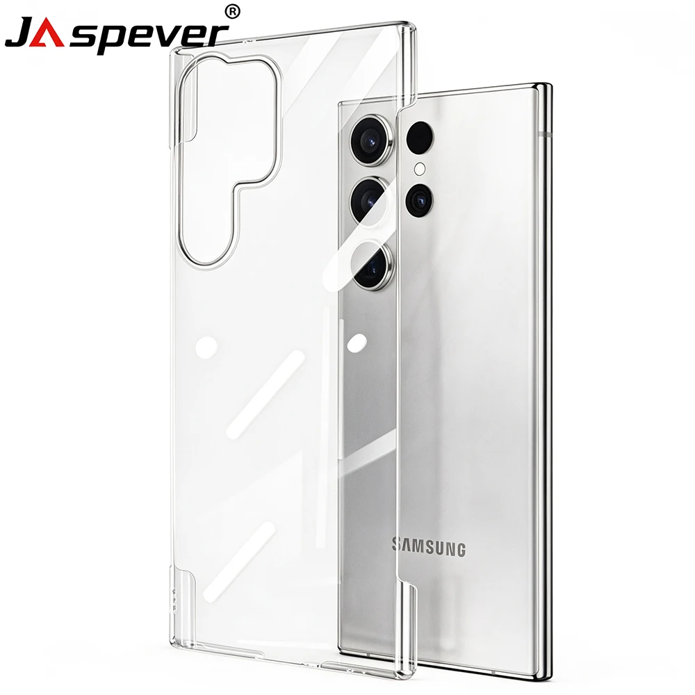 Transparent Half‑Wrapped Hard PC Case For Samsung Galaxy S26 S25 S24 S23 S22 Ultra Plus Frameless Ultra-Thin Borderless Cover