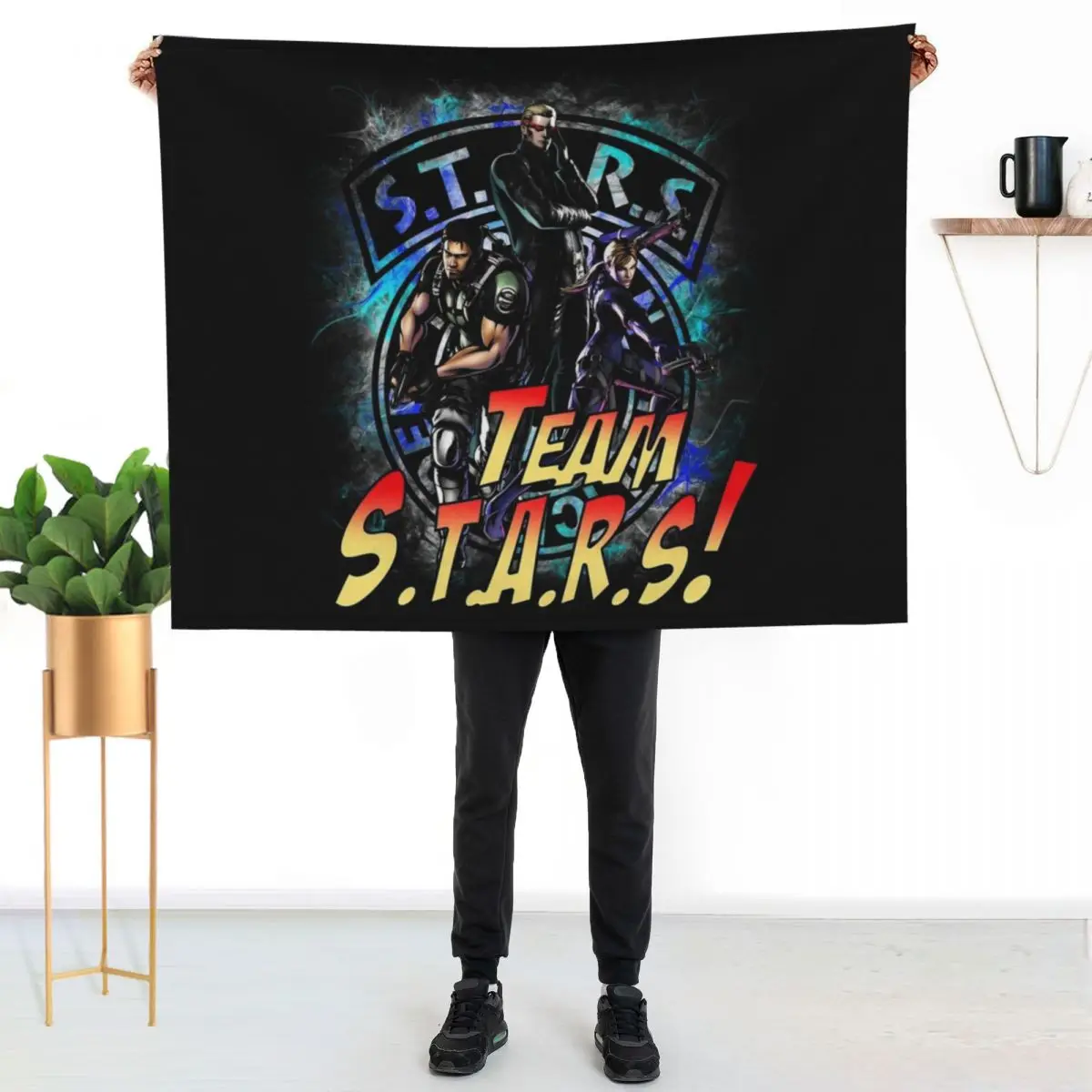 

TEAM STARS! MVC3 edition! Albert, WESKER, Jill VALENTINE and Chris REDFIELD Throw Blanket