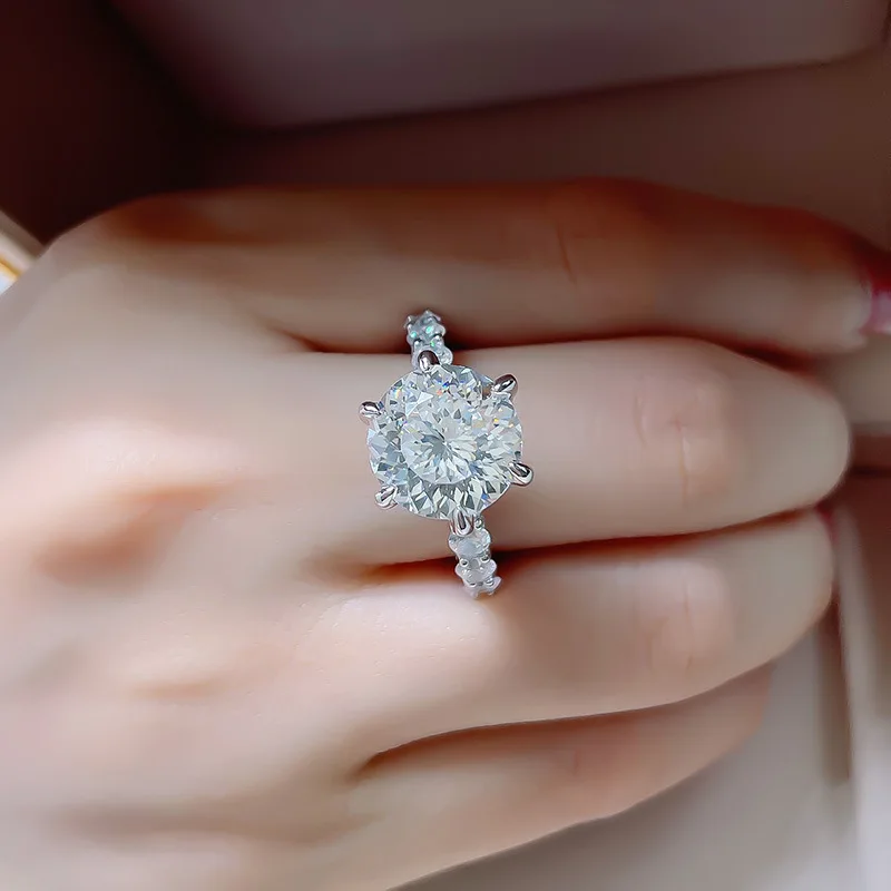 5.1/7.3 karat semua asli Moissanite cincin kualitas terbaik Moissanita Lab berlian 100% S925 murni perak perhiasan cincin GRA