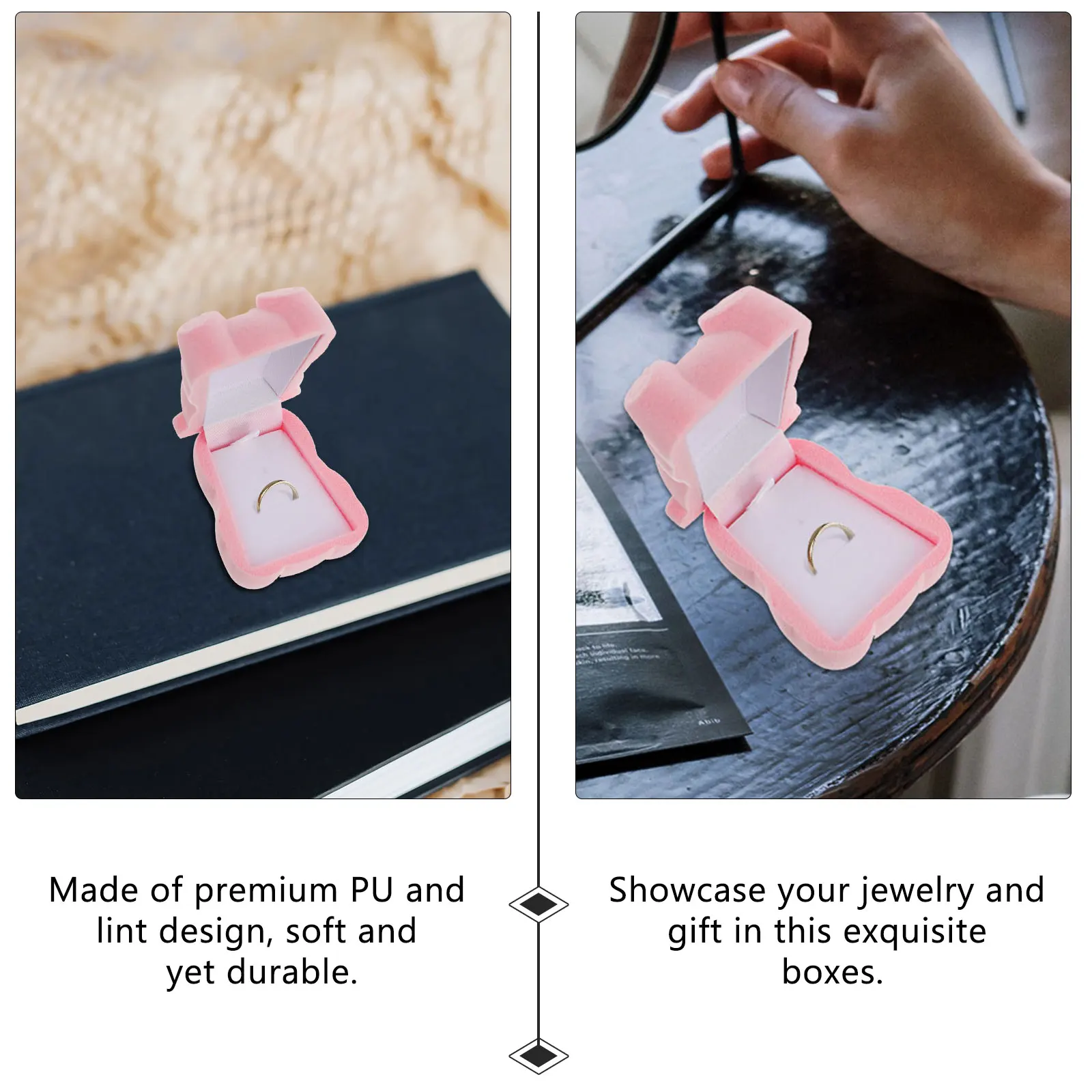 

1 шт., чехол для ювелирных изделий с медведем, креативная коробка для колец для свадьбы, помолвки, предложение, романтический подарок на день Святого Валентина, коробка для колец с медведем