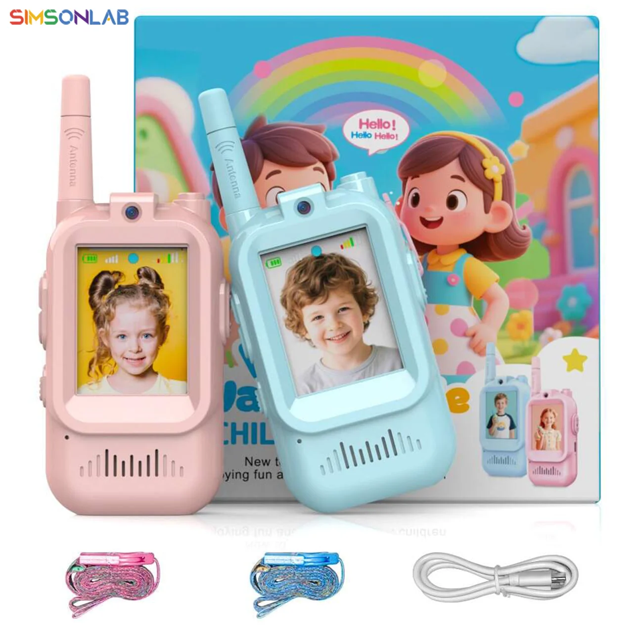 

New Video Walkie Talkies for Kids Ages 3-12 for Parent-chiid interaction Indoor Camping Travel Children Birthday Christmas Gfits