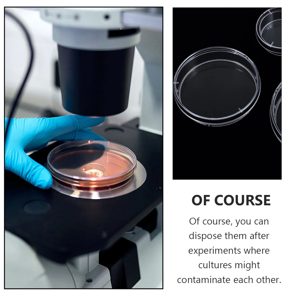 20 peças laboratório de placa de petri com tampas pratos transparentes recipiente quadrado cultura plástica estéril