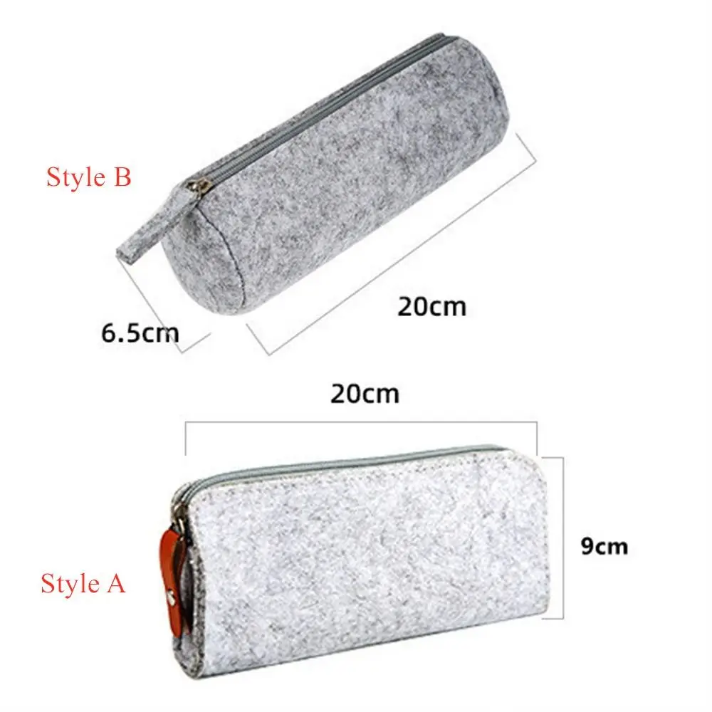 1PC Kawaii Felt Pencil Case Large Capacity Pen Pouch Pencil Bag for Girls School Office Supplies Organizer