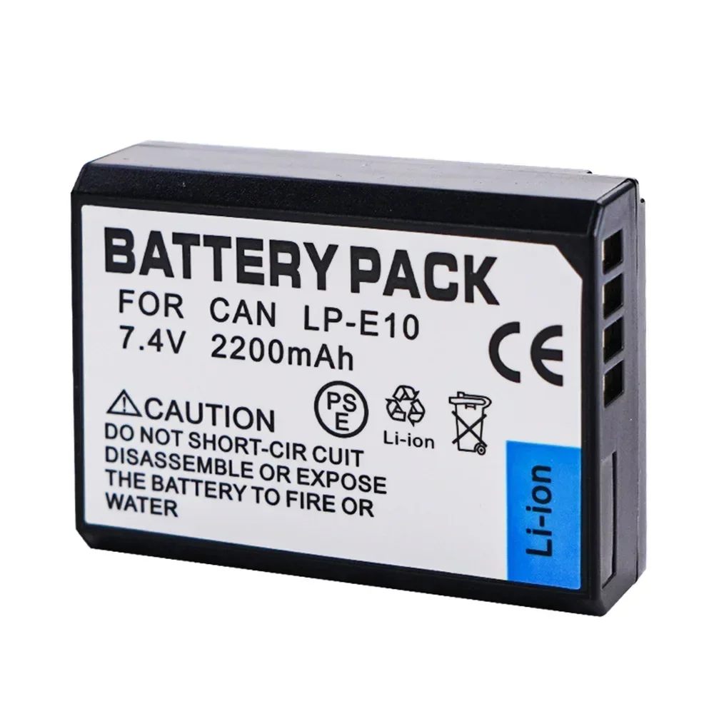 LP-E10 LP E10 2200mAh LPE10 Batteria ricaricabile per Canon EOS 1100D 1200D 1300D 2000D 4000D Rebel T3 T5 T6 KISS X50 X70 Batteria