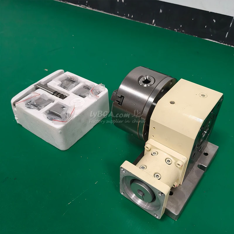 LY High Precision CNC Dividing Head TL110-15-130A Rotary A-axis with 3-jaws Chuck 130mm Vertical and Horizontal Dual-purpose