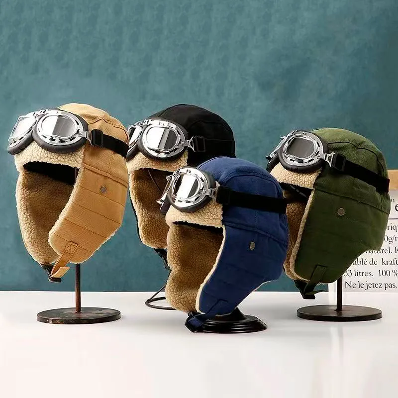 

Зимняя теплая шапка в корейском стиле с защитой ушей, для активного отдыха, лыжная шапка-ушанка, модная теплая пилотская кепка для женщин