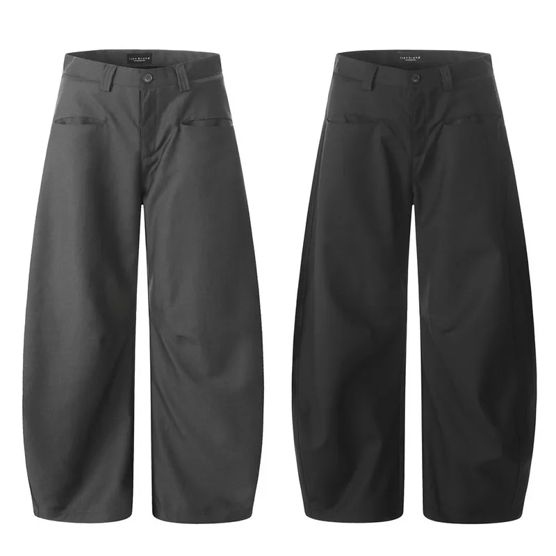 Men's Wide Leg Casual Pants Minimalist Loose Fit Straight Trousers Oversized Streetwear Fashion Solid Color Everyday Bottoms