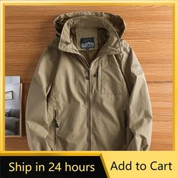 UETEEY Windbreaker Jackets For Men Motorcycle Military Clothing Waterproof Male Hooded Jacket Camping Outdoor Hiking Men's Coat