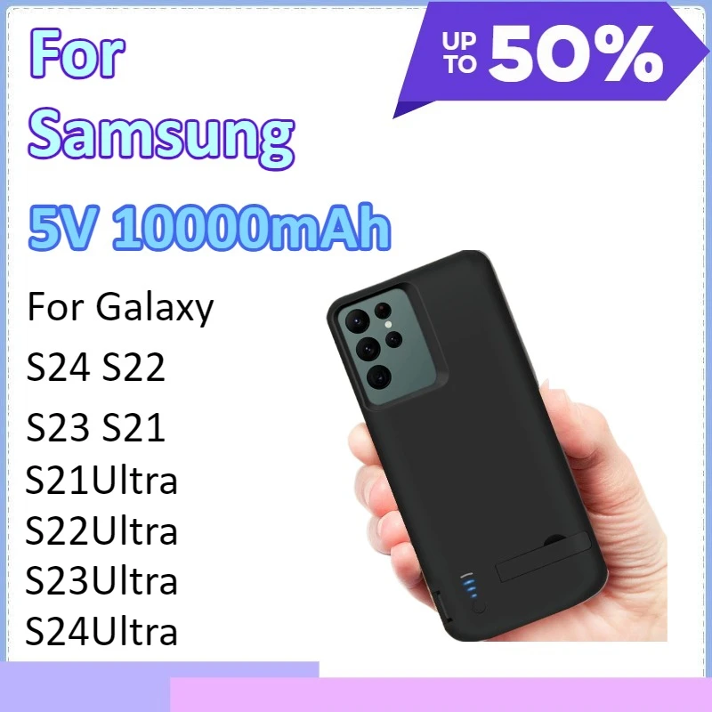 

10000mAh Battery Charger Case For Samsung Galaxy S24 S22 S23 S21 Ultra Plus Battery Case Power Cases Shockproof Charging Cover