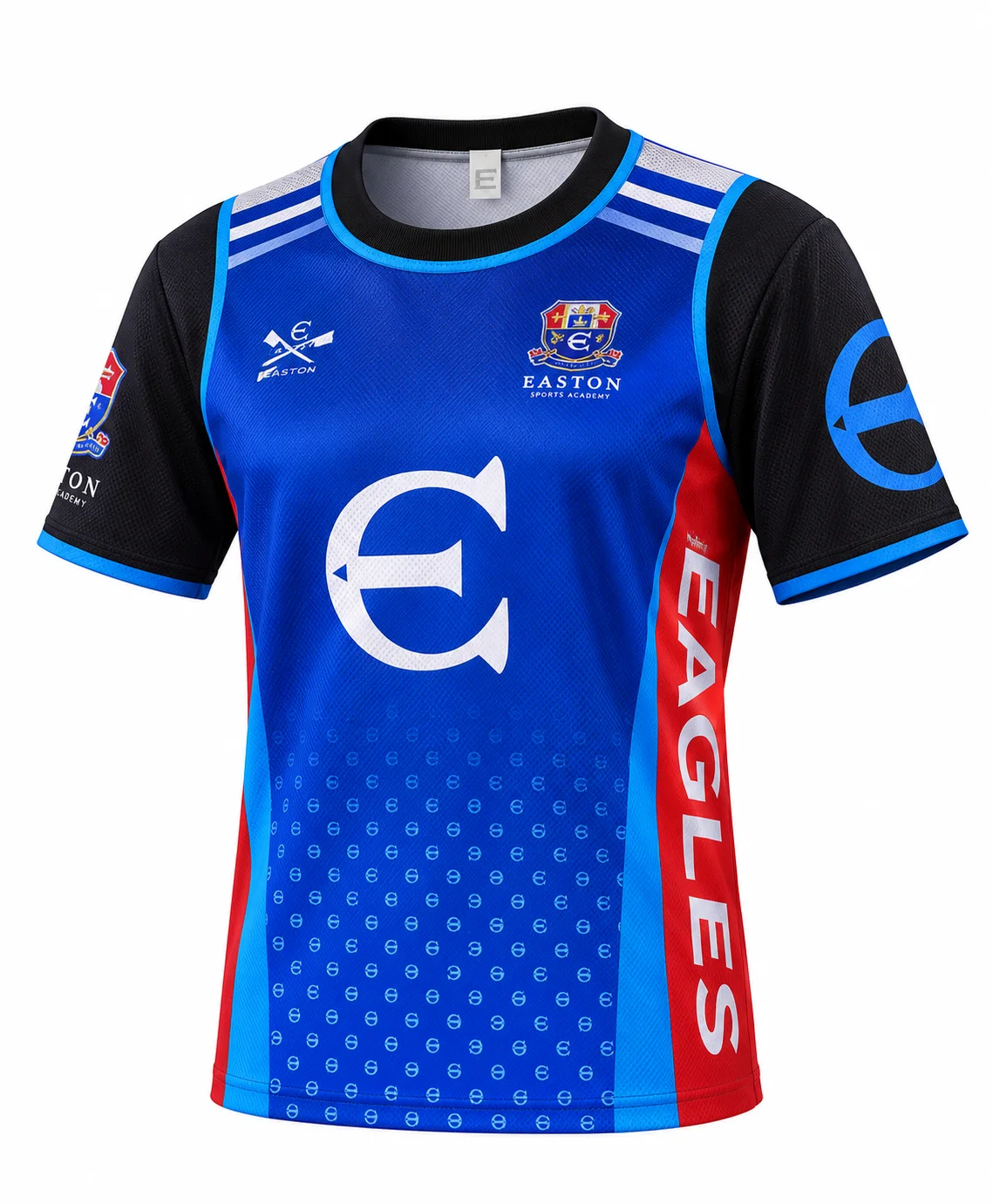 Sell Well Crew Girl Men Eagles Team Sports Jersey Short Sleeve Mesh Quick Dry Football Rugby Training Match Uniform Blue Black