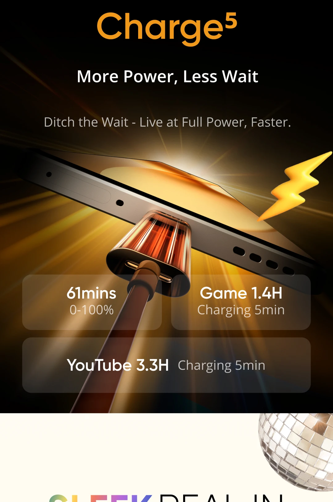 realme 15 5G Smartphone 6500mAh 45W Processor 6.77"144Hz AMOLED Display NFC Dimensity 7300+