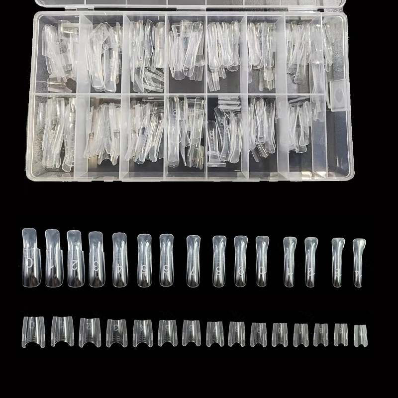 240 Piezas de Formas de Uñas de Doble Forma - Moldes de Uñas, Pueden Extender las Uñas Rápidamente, Sin Necesidad de Formas de Papel, 15 Tamaños de Formas de Plástico, Herramientas de Arte de Uñas de Salón 2
