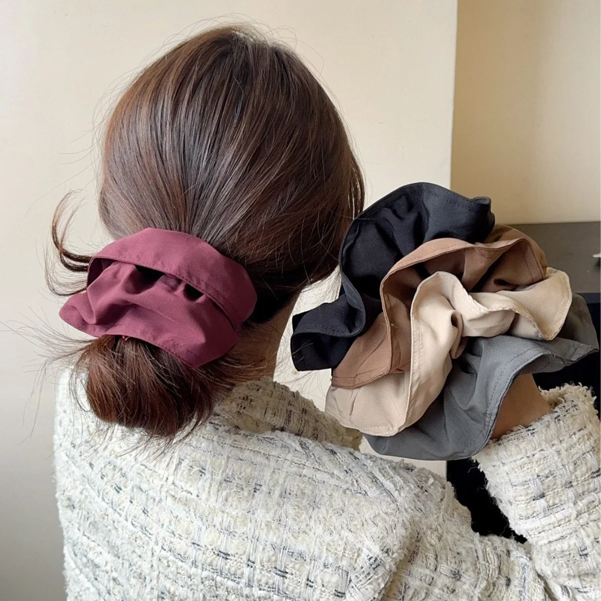 

New Oversized Edge Curl Rubber Bands Hair Ties Elastic Hair Bands Girs Ponytail Holder Scrunchie Women Hair Accessories
