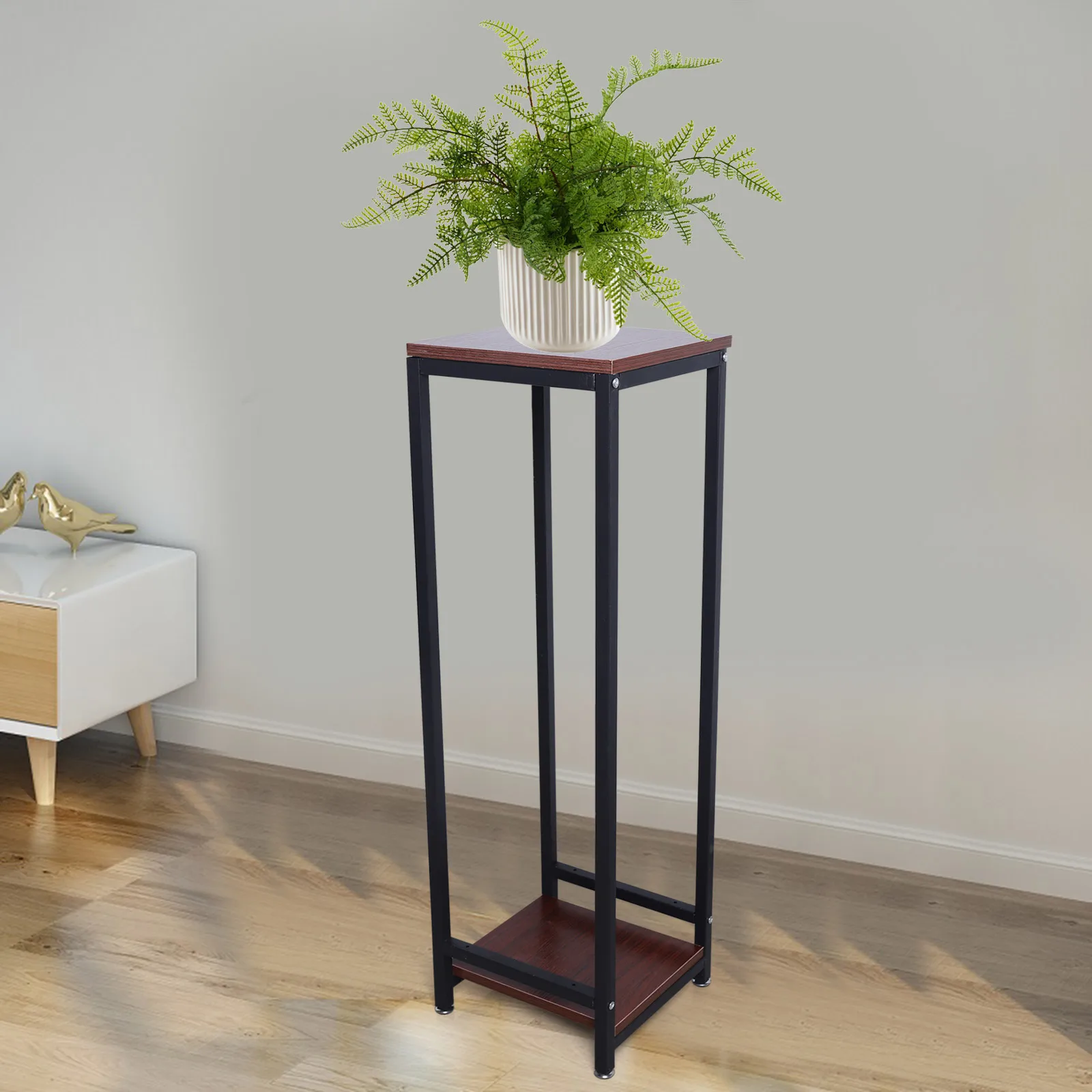 Modern Indoor Outdoor Garden Patio Tall Pedestal Metal Plant Stand Flower Pot Holder