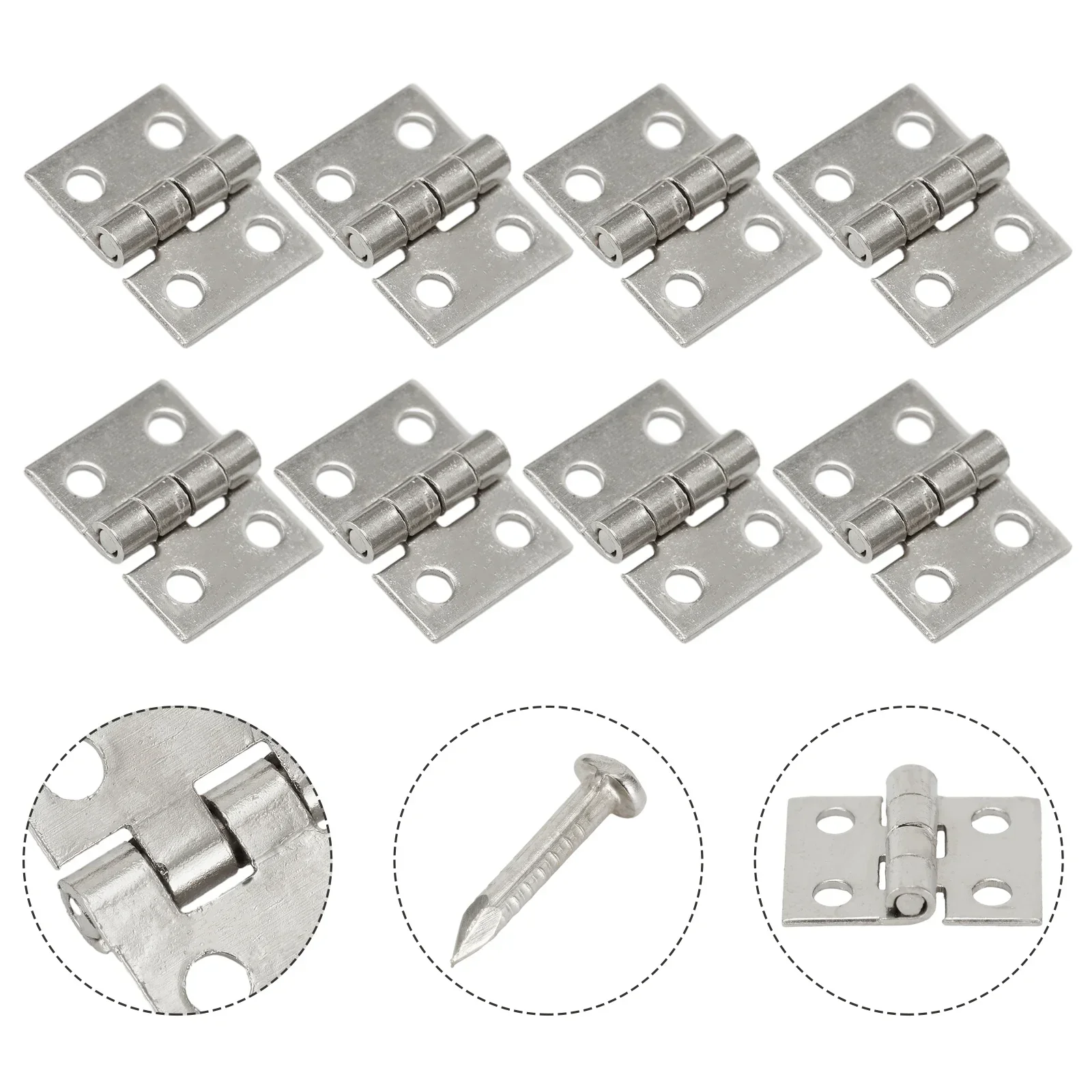 20 Pcs Hinge 80* Screws Set Brass Plate 10*8mm For Jewelry Wooden Box Craft Case Cabinet Door Hardware Furniture Accessories