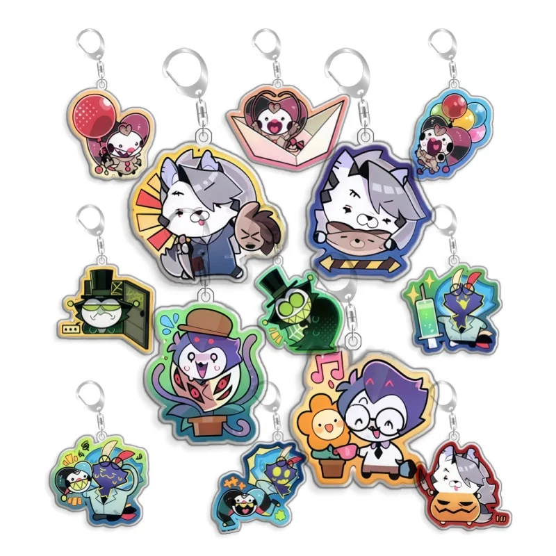 Hazbin Hotel Mike Tenna Gangle Kinger Berdly Homemade Acrylic Keychain Pendant Bag Charms Game Anime Collection Toy Gift 5cm