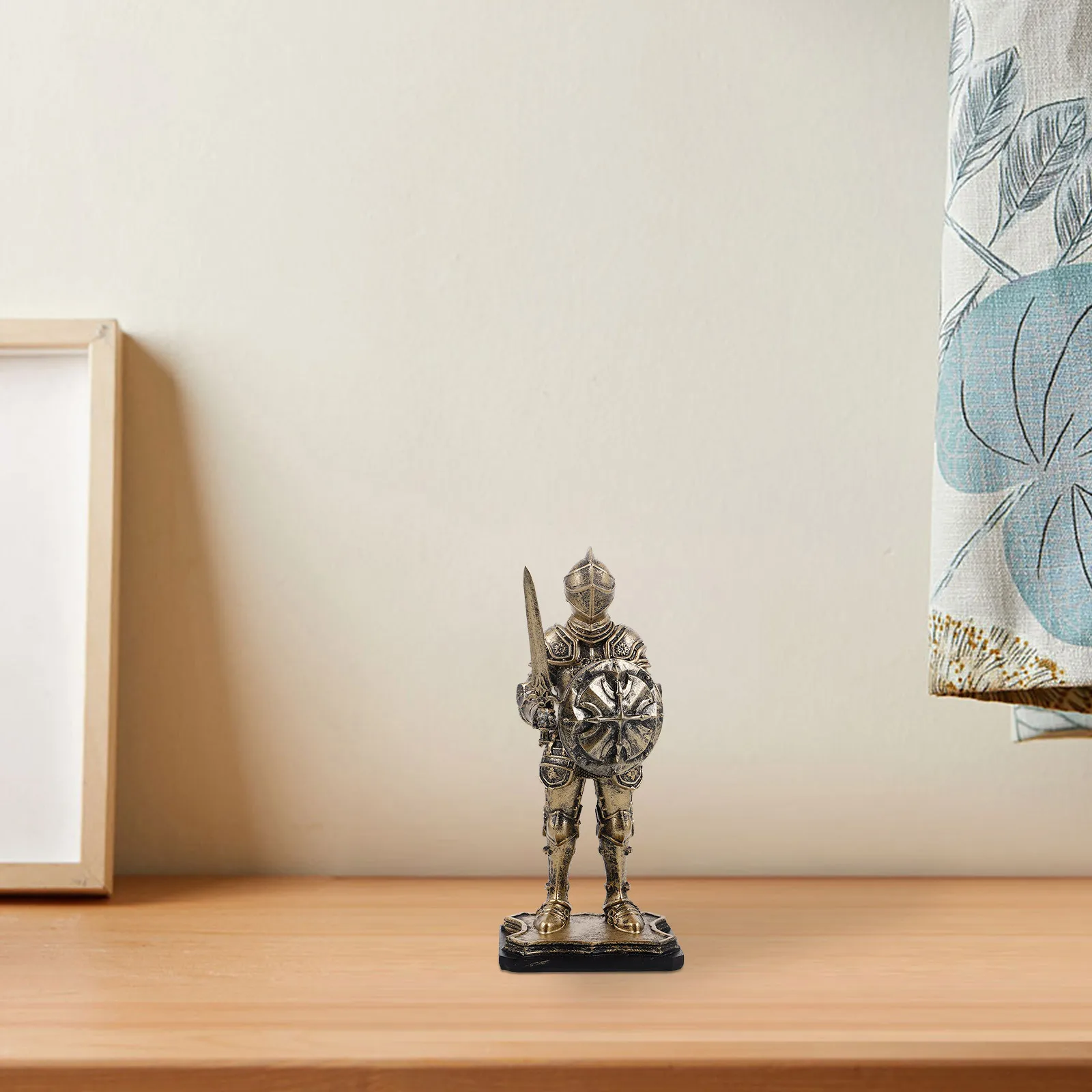 

Golden Vintage Knight Sculpture Resin Standing Statue for Home Decor Office Study Room Mantel Shelf Display Medieval Style