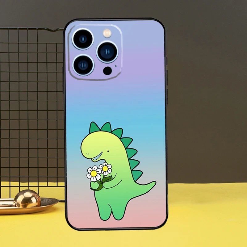 Cute Dinosaur Tea-Rex Phone Case For iPhone 15 14 13 12 11 Pro Max X XR XS Max 7 8 Plus 12 13 Mini Back Cover