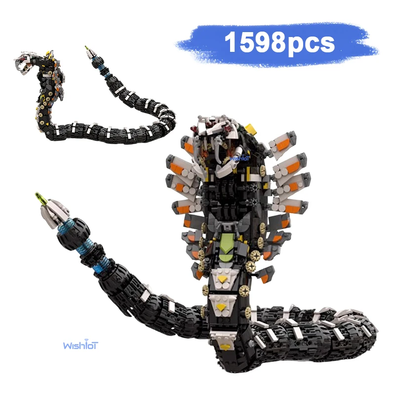기계식 뱀 괴물 모델 1598PCS 소형 입자 조립 블록 로봇 뱀 건축 장난감 공상 과학 컬렉션 선물