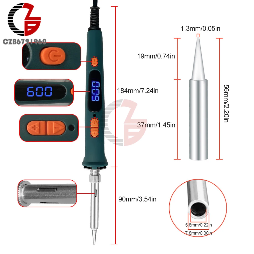 Soldering Iron Kit 120W Adjustable Temperature Solder Iron Thermostatic Rapid Heating Smart Welding Iron 220V for Soldering DIY