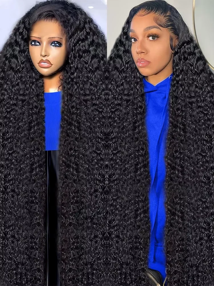 36 Inches Deep Wave Glueless Wig Human Hair Ready to Wear Brazilian Pre Cut 7x5 13x4 Lace Frontal Curly Wig Pre Plucked Hairline