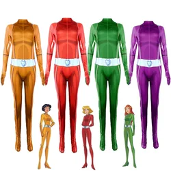T-Totally S-Spies Women Cosplay Bodysuit for Kids Anime Clover Ewing Jumpsuits Halloween Samantha Simpson Alexandra Costume