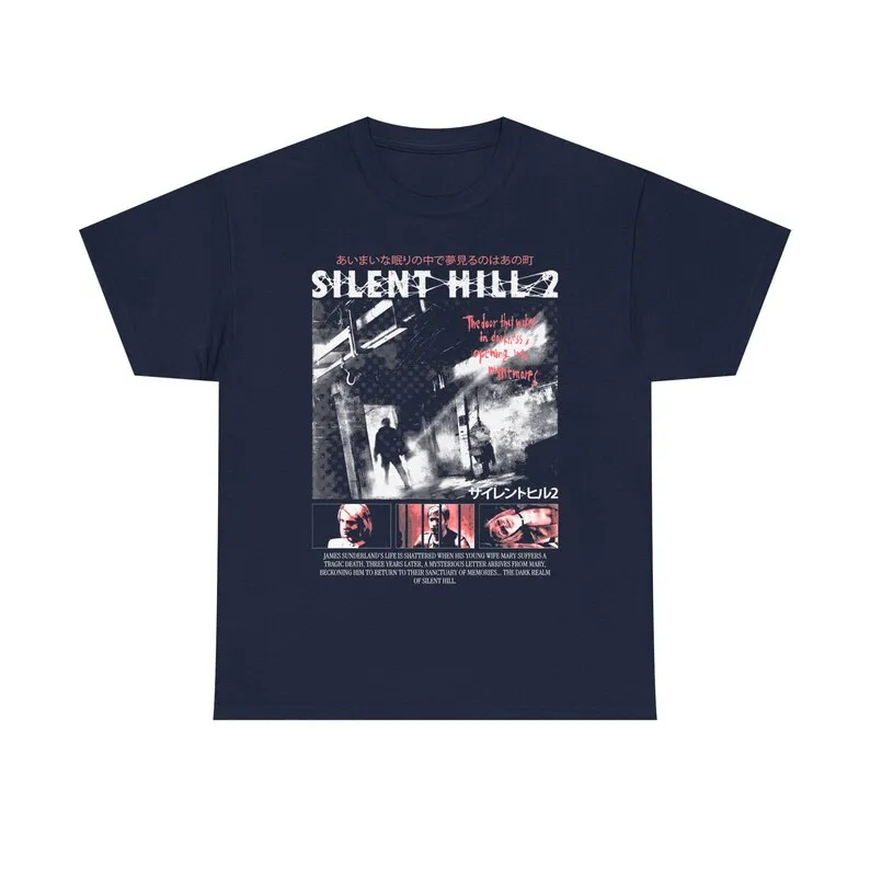 Silent Hill 2 Survival Game Unisex T-Shirt Horror Video T-Shirt Spiel Geschenk Shirt Pyramidenkopf Grafik Top Halloween Geschenk Bekleidung