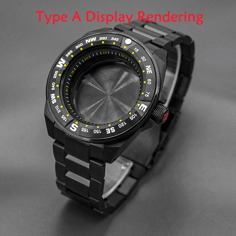 حافظة ساعة مع سوار من زجاج الياقوت مناسب SRPF33K1 SRPF39K1 أجزاء ساعة لحركة NH34 NH35 NH36 سلسلة King Samurai #4