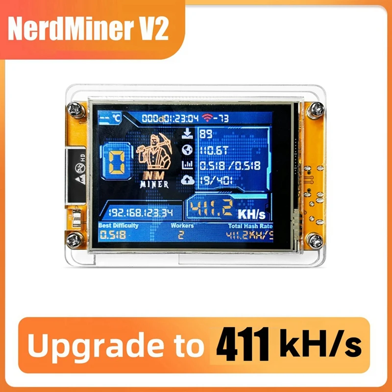T47C_NMMiner NerdMiner V2 411KH/S Хешрейт ESP32 2,8-дюймовый интеллектуальный дисплей