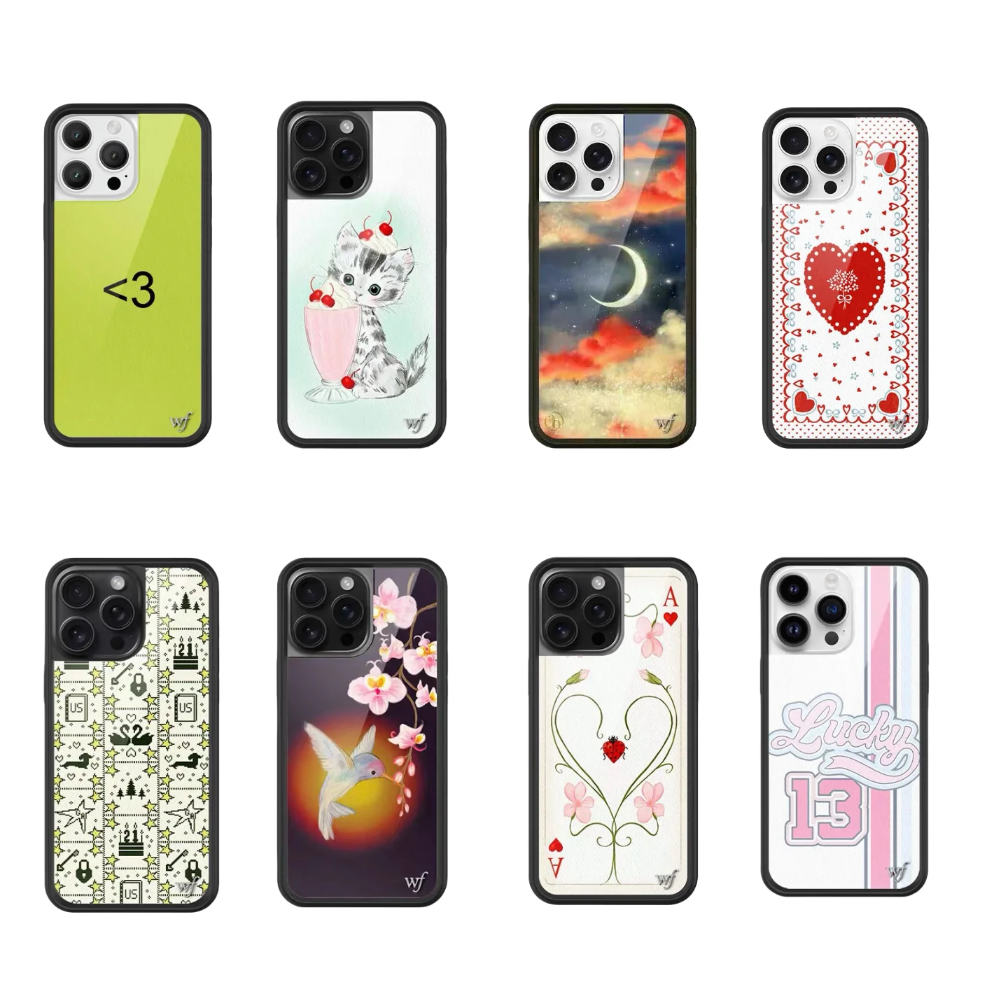 

New Wildflower 3D WF Strawberry Phone Case for iPhone 12 13 14 15 16 Pro Max Plus Funda Cute Cherry Cartoon Protective Cover