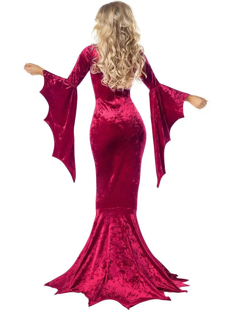 

Halloween Bat Witch Long Dress Women's Performance Costume Elegant Gown for Stage And Ethnic Wear Spring 2026 No Brand