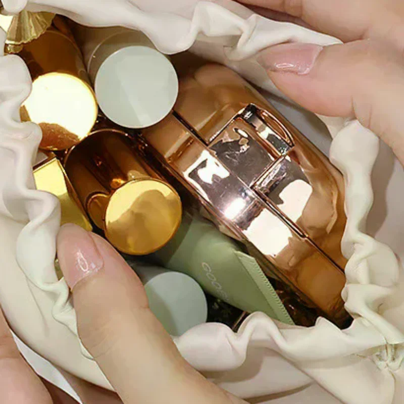 Portable Pouch Ladies Small Cosmetic Bags PU Simple Mini Lipstick Makeup Storage Bag Woman Key Jewelry Digital Organizer