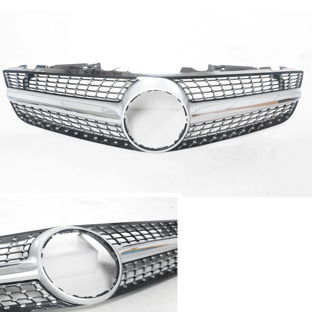 Upper Bumper Hood Grill Front Grille Car Mesh For Mercedes-Benz R230 SL Class SL550 SL500 SL63 2009-2012