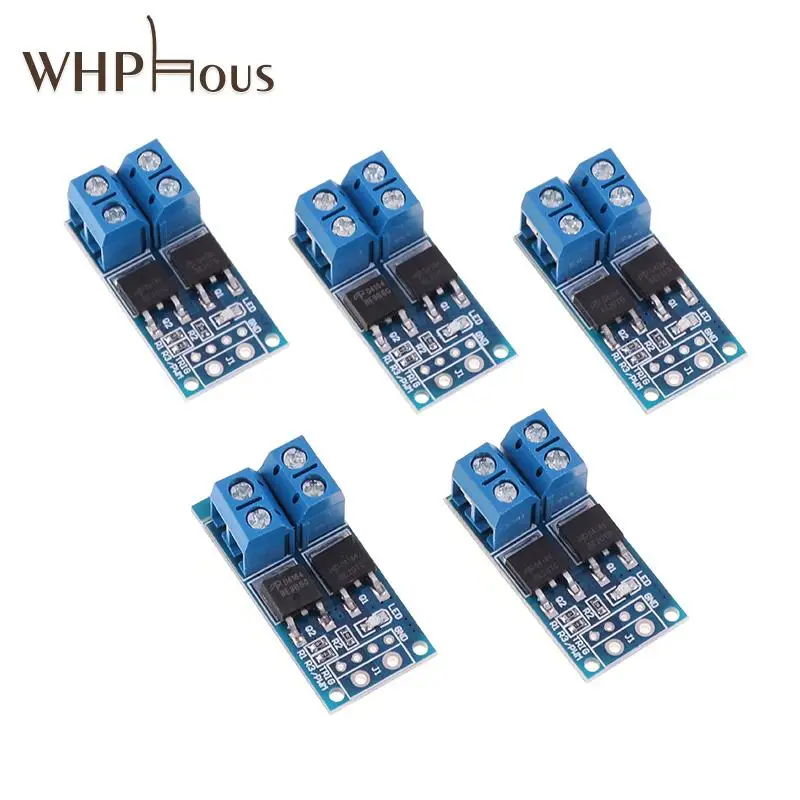 5Pcs 15A 400W MOS FET Trigger Switch Drive Module PWM Regulator Control Panel for arduino DC 5V 12V 36V