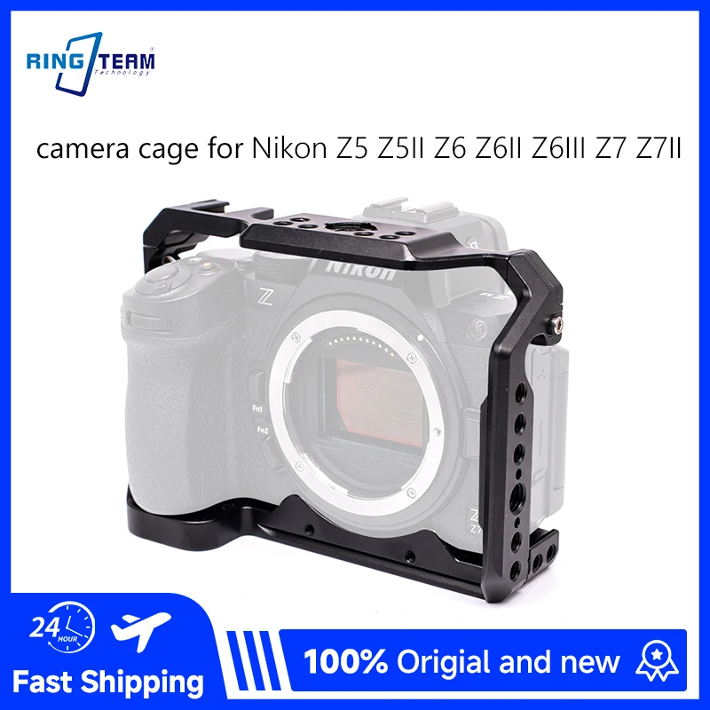 

Camera Cage for Nikon Z5 Z5II Z6 Z6II Z6III Z7 Z7II Arri Locating Holes Cold Shoe Vlog Filmmaking