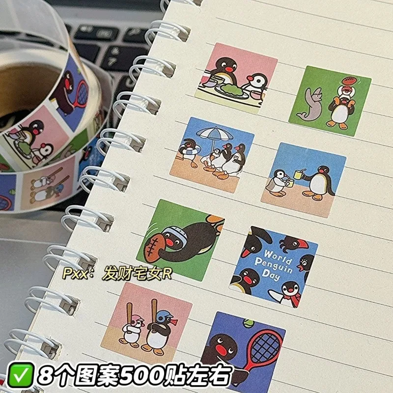 500 Stücke Pingu Niedlichen Pinguin Aufkleber PVC Aufkleber Dekoration Telefon Skateboard Gepäck Kühlschrank Graffiti Aufkleber Schreibwaren Spielzeug Kind Geschenk