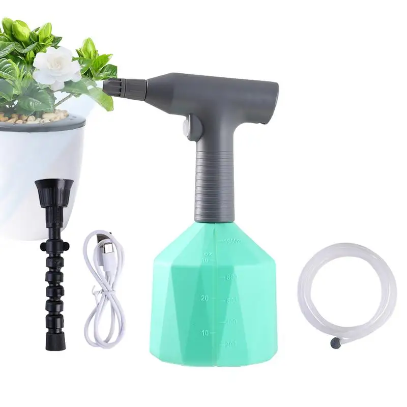 

Electric Watering Can 1L Automatic Spray Bottle With 8.2ft Water Pipe Rechargeable Spray Bottle Plant Mister Watering Can Plant