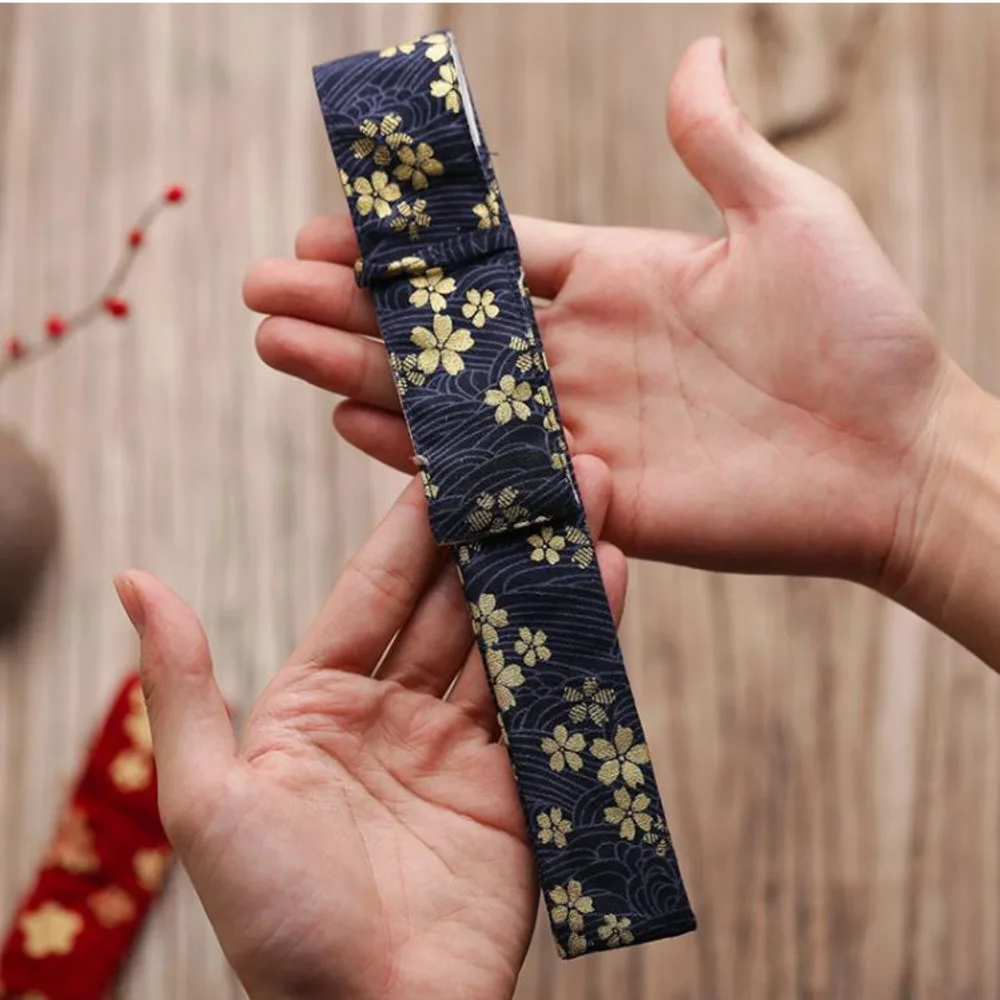 

Japanese Style Chopsticks Gift Bag Travel Portable Cloth Chopsticks Storage Bag 25x4.2cm Bolsa De Regalo De Palillos