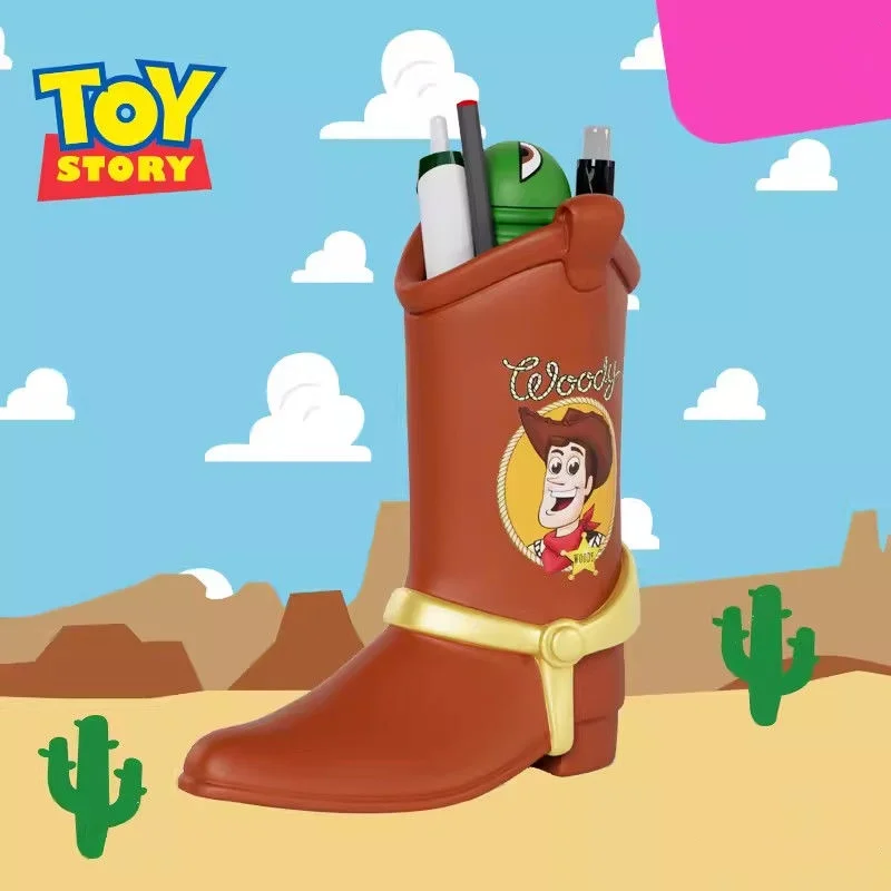 Disney Toy Story accessori legnosi cartone animato creativo simpatici stivali retrò portapenne a forma di ornamenti per la decorazione del desktop regalo di compleanno